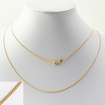 Łańcuszek drobna pancerka GOLDFILLED z zapięciem AU585 45cm 0,9mm
