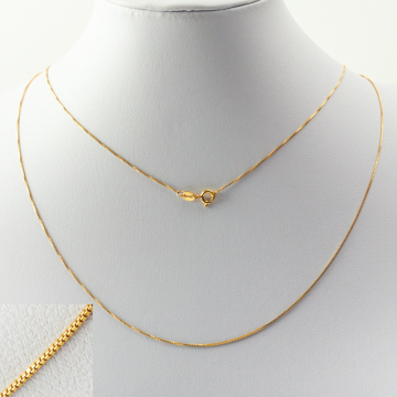 Łańcuszek kosteczka veneciana GOLDFILLED z zapięciem AU585 50cm 0,7mm