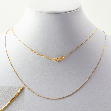 Łańcuszek kosteczka veneciana GOLDFILLED z zapięciem AU585 45cm 0,7mm