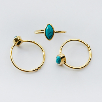 Srebrny pierścionek regulowany z magnezytem markiza AG925 pozłacany 20mm