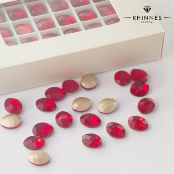 Kryształy Rhinnes leaf siam 14x11mm