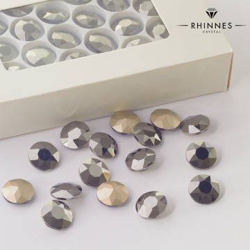 Kryształy Rhinnes flat diamond hematite 14mm