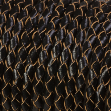 Rzemień naturalny pleciony czarny 4mm Rzemień naturalny pleciony czarny 4mm