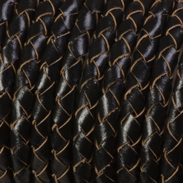 Rzemień naturalny pleciony czarny 6mm Rzemień naturalny pleciony czarny 6mm