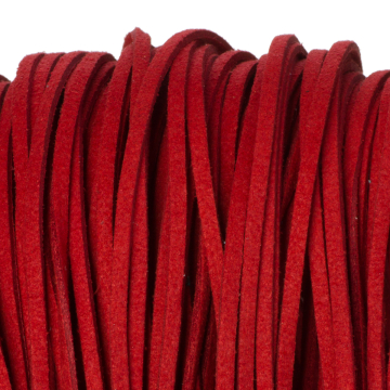 Rzemień zamszowy płaski czerwony 2,5x1mm