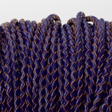 Rzemień naturalny pleciony lakierowany 3mm granatowy Rzemień naturalny pleciony lakierowany 3mm granatowy