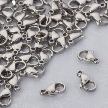 Karabińczyk ze stali chirurgicznej w kolorze srebrnym 11mm