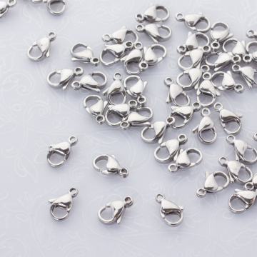 Karabińczyki ze stali chirurgicznej w kolorze srebrnym 11mm