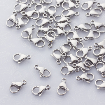 Karabińczyki ze stali chirurgicznej w kolorze srebrnym 13mm