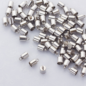 Końcówki do sznurków i rzemieni ze stali chirurgicznej w kolorze srebrnym 5mm