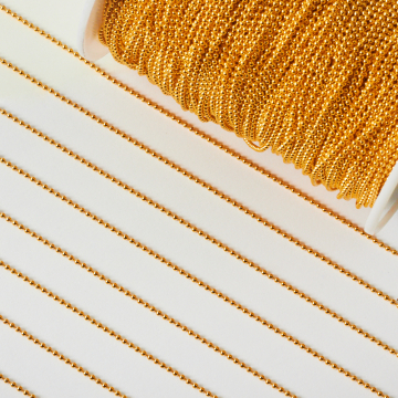 Łańcuszek kulkowy ze stali chirurgicznej w kolorze złotym 1.5mm