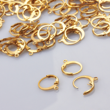 Bigle angielskie okrągłe ze stali chirurgicznej w kolorze złotym 12,5mm