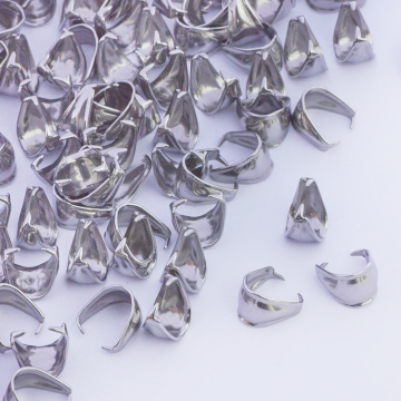 Krawatka wypukła ze stali chirurgicznej w kolorze srebrnym 6,5x9,5mm