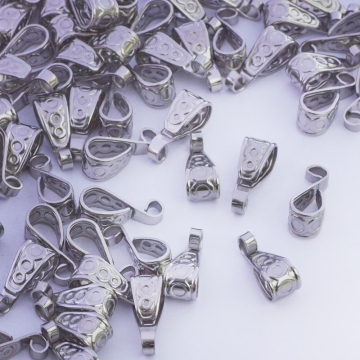 Krawatka ozdobna zawijana ze stali chirurgicznej w kolorze srebrnym 16x6mm