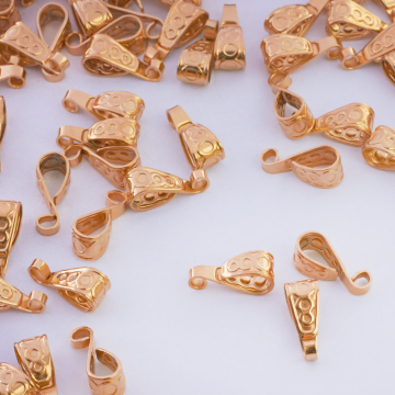 Krawatka ozdobna zawijana ze stali chirurgicznej w kolorze złotym 6x15,5mm