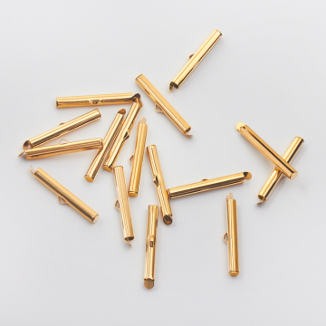 Końcówki podłużne do bransoletek ze stali chirurgicznej kolorze złotym 29mm