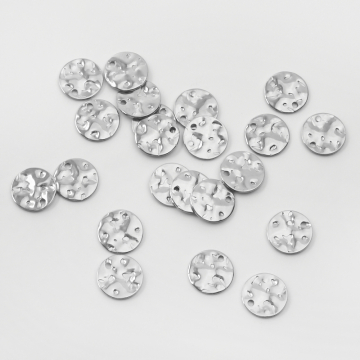 Zawieszka ze stali chirurgiczej kółko gniecione w kolorze srebrnym 12mm