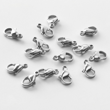 Zapięcie karabińczyk ze stali chirurgicznej w kolorze srebrnym 12mm