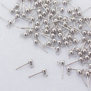 Sztyfty z kulką ze stali chirurgicznej w kolorze srebrnym 4mm