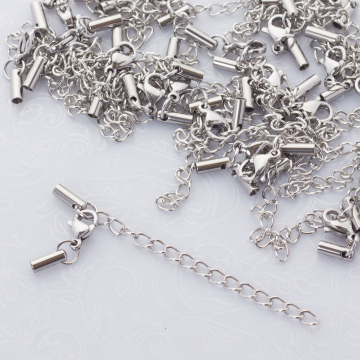 Zapięcia w zestawie ze stali chirurgicznej w kolorze srebrnym 2mm