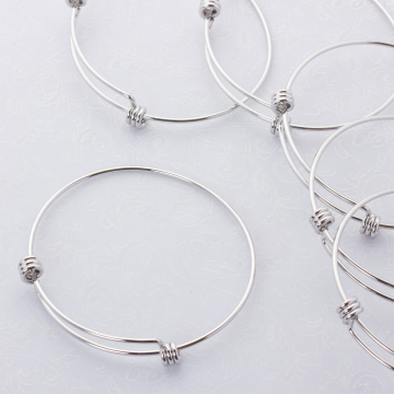 Baza bransoletki drucianej ze stali chirurgicznej w kolorze srebrnym 16-20cm