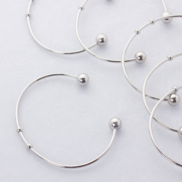 Baza bransoletki z kuleczkami ze stali chirurgicznej w kolorze srebrnym 16-20cm