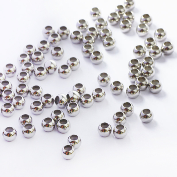 Zapięcie stoper z silikonem ze stali chirurgicznej kulki w kolorze srebrnym 6mm