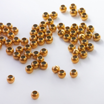 Zapięcie stoper z silikonem ze stali szlachetnej kulki w kolorze złotym 6mm