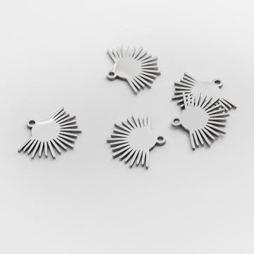 Zawieszka ze stali szlachetnej wachlarz w kolorze srebrnym 12,5mm