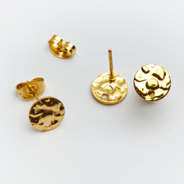 Baza kolczyka kółko gniecione ze stali chirurgicznej w kolorze złotym 8mm