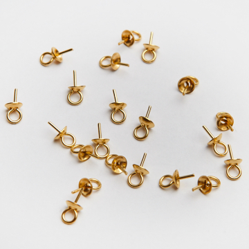 Krawatka czapeczka do kulkek ze stali chirurgicznej w kolorze złotym 4mm