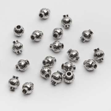 Przekładka kulka ozdobna z kołnierzem ze stali chirurgicznej w kolorze srebrnym 6mm