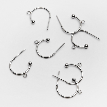 Baza kolczyka kółko z podwieszeniem w kolorze srebrnym 15mm