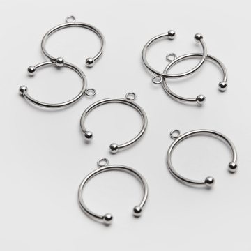 Baza pierścionka kółko z podwieszeniem w kolorze srebrnym 20mm