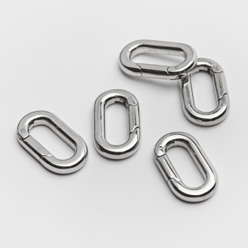 Zapięcie ozdobne owal ze stali szlachetnej w kolorze srebrnym 10x18mm