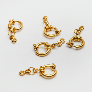 Zapiecie ozdobne federing ze stali chirurgicznej w kolorze złotym 12mm