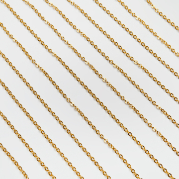 Łańcuszek owal karbowany ze stali chirurgicznej w kolorze złotym 3,5x3mm