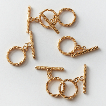 Zapięcie toggle ze stali chirurgicznej skręcane w kolorze złotym 16mm