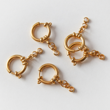 Zapięcie ozdobne federing ze stali szlachetnej w kolorze złotym 18mm