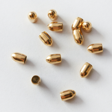 Końcówka ze stali chirurgicznej do wykończania rzemieni zaokrąglona w kolorze złotym 3mm