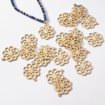 Zawieszka pozłacana ze stali szlachetnej atom 19,7mm