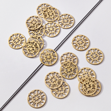 Zawieszka łącznik pozłacany ze stali chirurgicznej serwetka z kropelkami 18.5mm