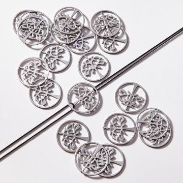 Zawieszka łącznik ze stali szlachetnej drzewo w kolorze srebrnym 18,3mm