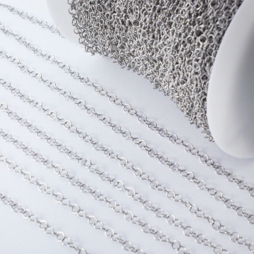 Łańcuch ze stali chirurgicznej kółka w kolorze srebrnym 3mm