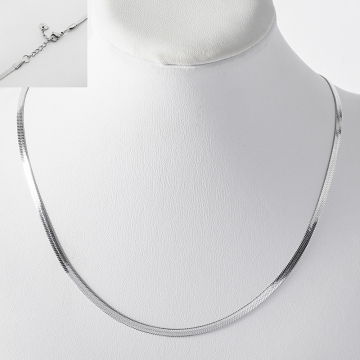Łańcuszek płaska żmijka ze stali chirurgicznej w kolorze srebrnym 50cm