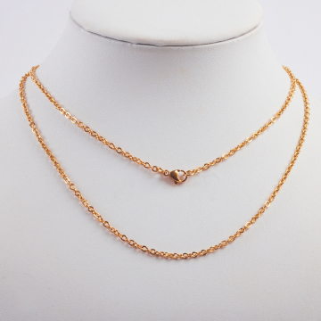 Łańcuszek ze stali szlachetnej płaski owal z zapięciem w kolorze złotym 45cm