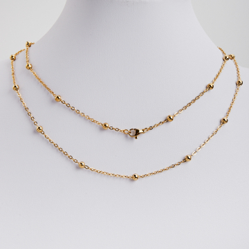 Łańcuszek ze stali chirurgicznej forza z kulkami w kolorze złotym 45cm