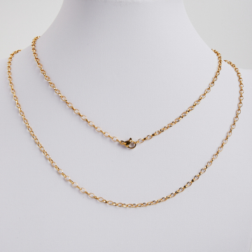 Łańcuszek ze stali chirurgicznej owale w kolorze złotym 50cm