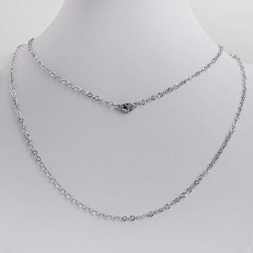 Łańcuszek ze stali chirurgicznej błyszczące kółka w kolorze srebrnym 50cm