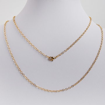 Łańcuszek ze stali chirurgicznej błyszczące kółka w kolorze złotym 50cm